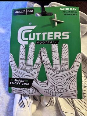 Men's Football Gloves - White / Black Super Sticky Grip